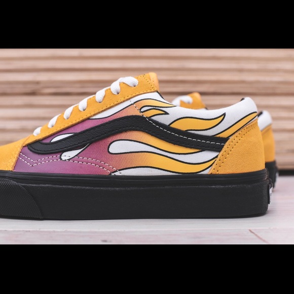 vans old skool purple flame